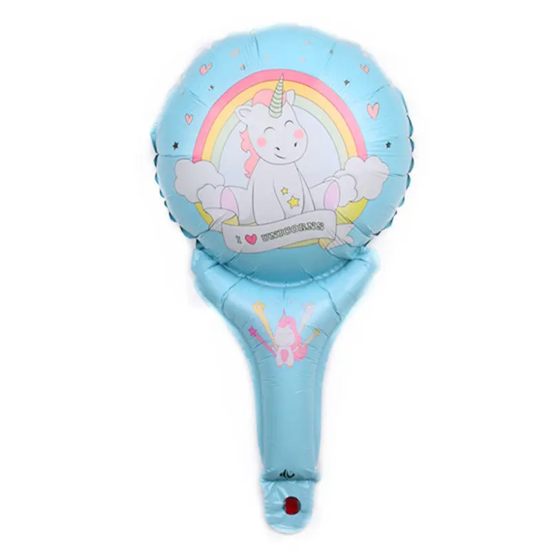 

XXPWJ New Unicorn Handheld Stick Cartoon Aluminum Balloons Children's Festival Birthday Party Decoration Balloons