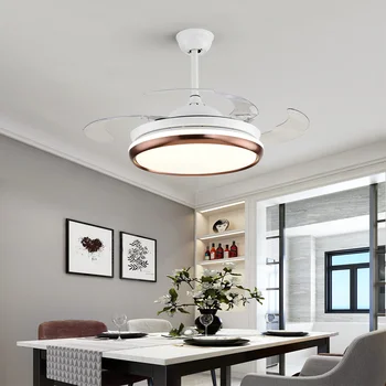 

LED Hidden Invisible Iron ABS Acryl Remote Control Ceiling Fan 72w Ceiling Lights.LED Ceiling Light.Ceiling Lamp For Foyer