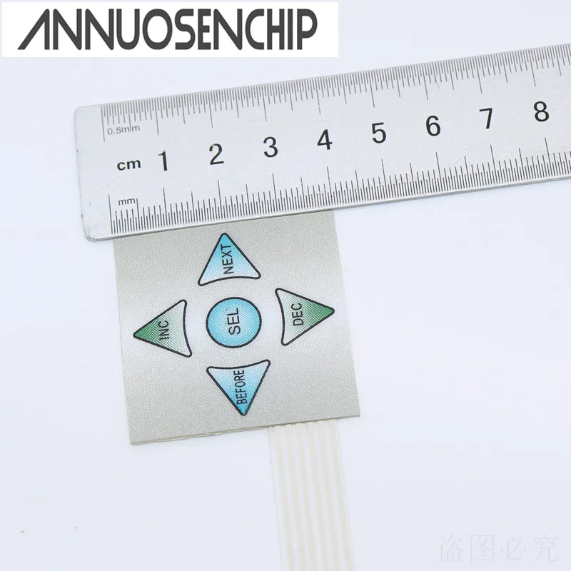 1x5 матричный массив 5Key мембранный переключатель клавиатуры 1*5 клавиш панель управления Пластина для Aduino 40*40 мм