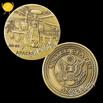 

US Army AH-64 Helicopter Gunships Commemorative Coin Boeing AH - 64 "Apache" Helicopter Coin Collectibles AAH Challenge Coin