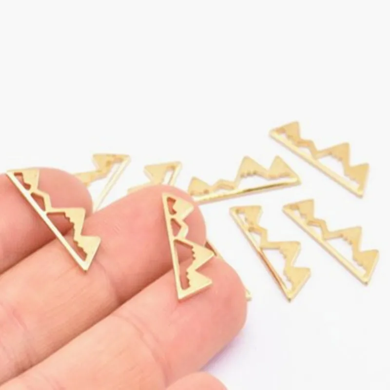 

24p raw brass Mountain Shaped Connectors.charm Necklace(Nickel Free and Lead Free)(22x7x1mm) D827