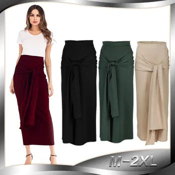 

2019 Fashion Women Skirts Long Muslim Skirts Solid Islamic Clothing Ropa Islamic Mujer Arabic Dubai Turkey Jupe Musulmane