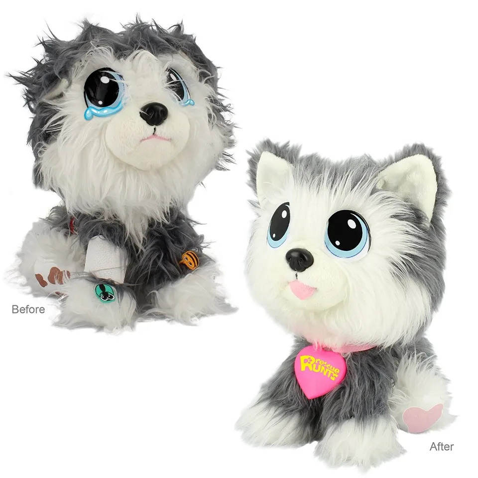 rescue runts husky plush dog