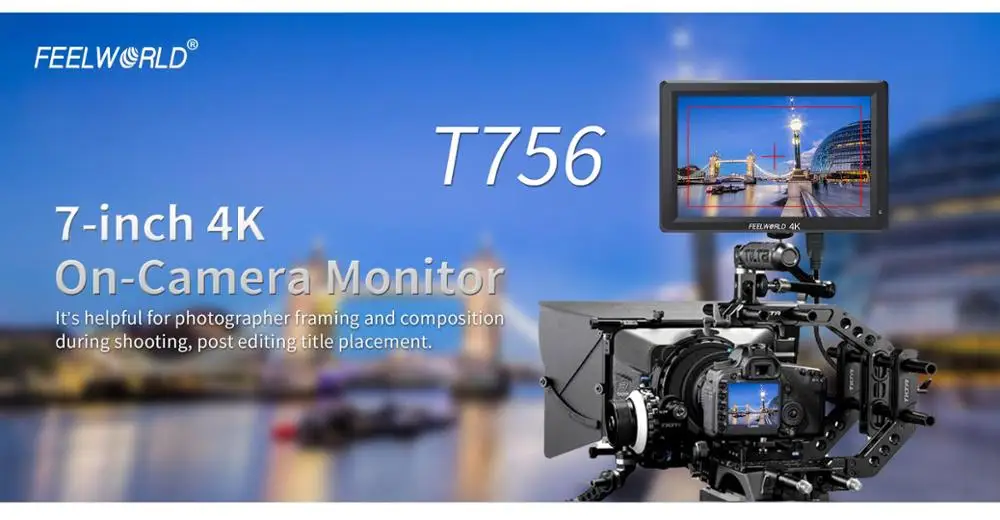 Feelworld T756 7 дюймов ips на камеру полевой монитор DSLR 4K HDMI Full HD 1920x1200 Портативный ЖК-монитор для Nikon sony и т. Д. Камеры s