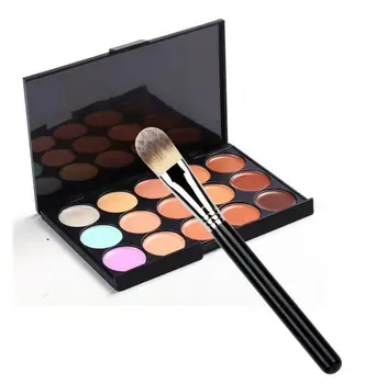 

Makeup Set Concealer Palette 15 Color with Professional Cream Brush Cosmetic Kit Face Foundation Blender Perfect Cover