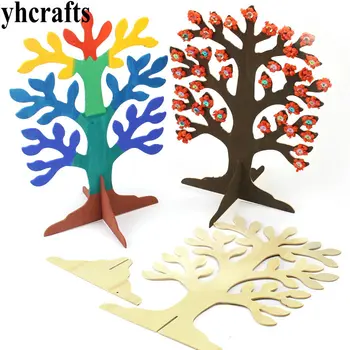 

2PCS/LOT,22x25cm,DIY & Paint unfinished wood tree Early learning educational toy Kindergarten arts and crafts Creative fancy toy