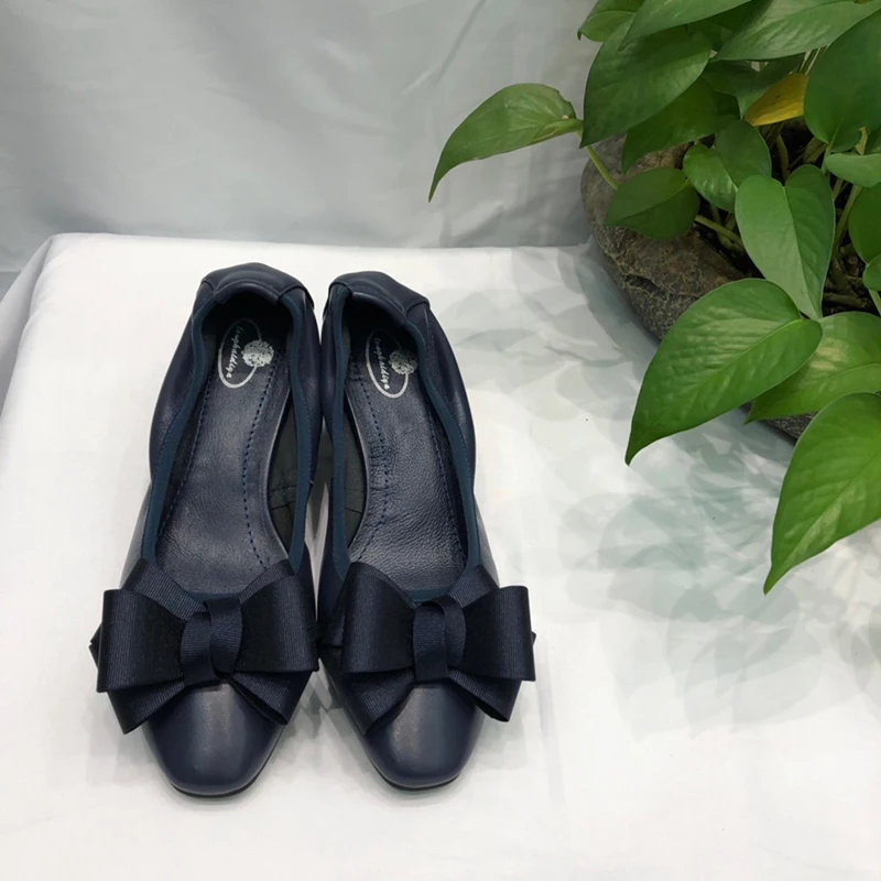 

2019 summer longkaidiya top quality Genuine Leather silver maternity mo high heels bow ballet shoes