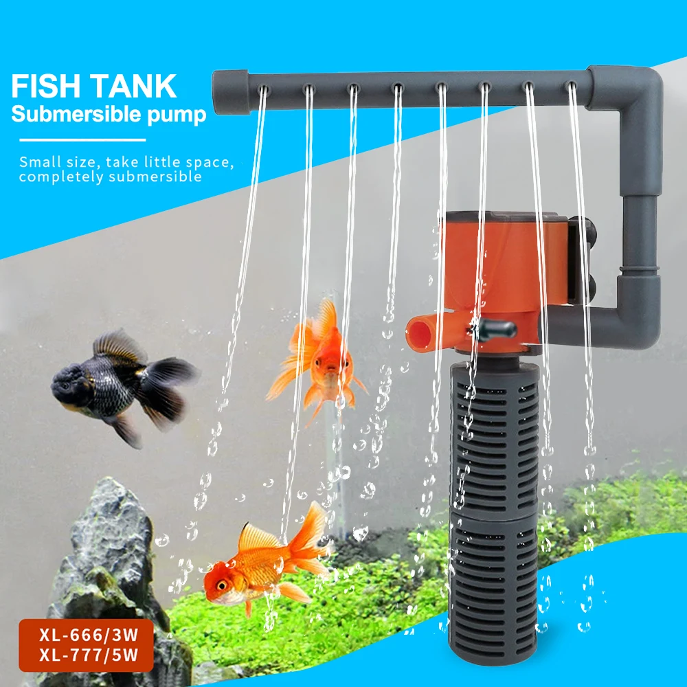 

3 In 1 Aquarium Internal Filter Oxygen Submersible Pump Helps To Stable Water Quality Large Oxygen Content Save Energy