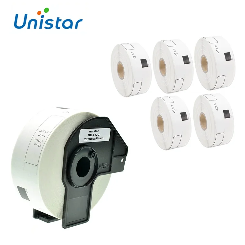 

Unistar 6 Rolls DK 11201 Brother Labels Compatible DK1201 Labels 29mmX90mm with Permanent Cartridge for Printers QL570 QL1050