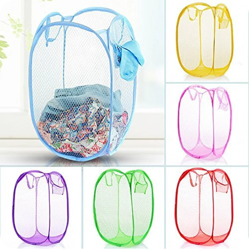 Nylon Mesh Laundry Bag, Laundry Basket Sundries Storage Container