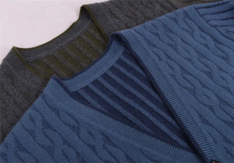 100% ziege kaschmir faden stricken männer fashion v-ausschnitt H-gerade dicke strickjacke dunkelgrau 2 farbe S/3XL