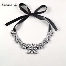 Leanzni популярные ювелирные изделия узор лента галстук-в Мода Воротник ожерелья акриловые аксессуары лист Форма ожерелье женщины подарок