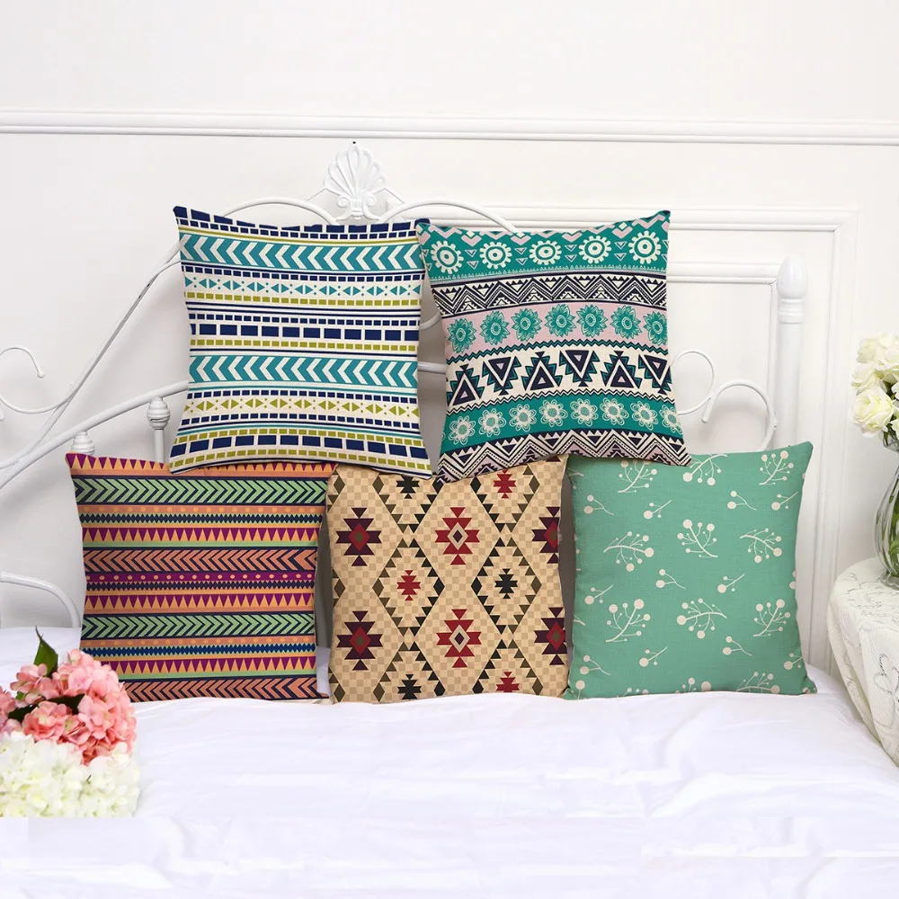 Decorative Pillow Case Europe Abstract Geometric Pillowcase 17.5 Inch