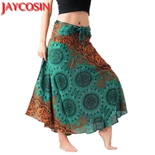 JAYCOSIN Женская длинная юбка в стиле хиппи бохо цыганские цветы эластичная Цветочная юбка в полоску юбки для женщин s 0718