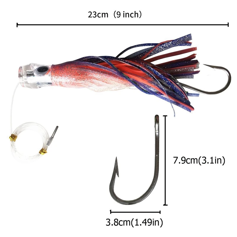 6 шт. 9 дюймов Морская Рыбалка приманки троллинг приманки для Тунец Марлин Дельфин Махи Ваху и дюрадо, в комплекте подстроенные большие игры Fi