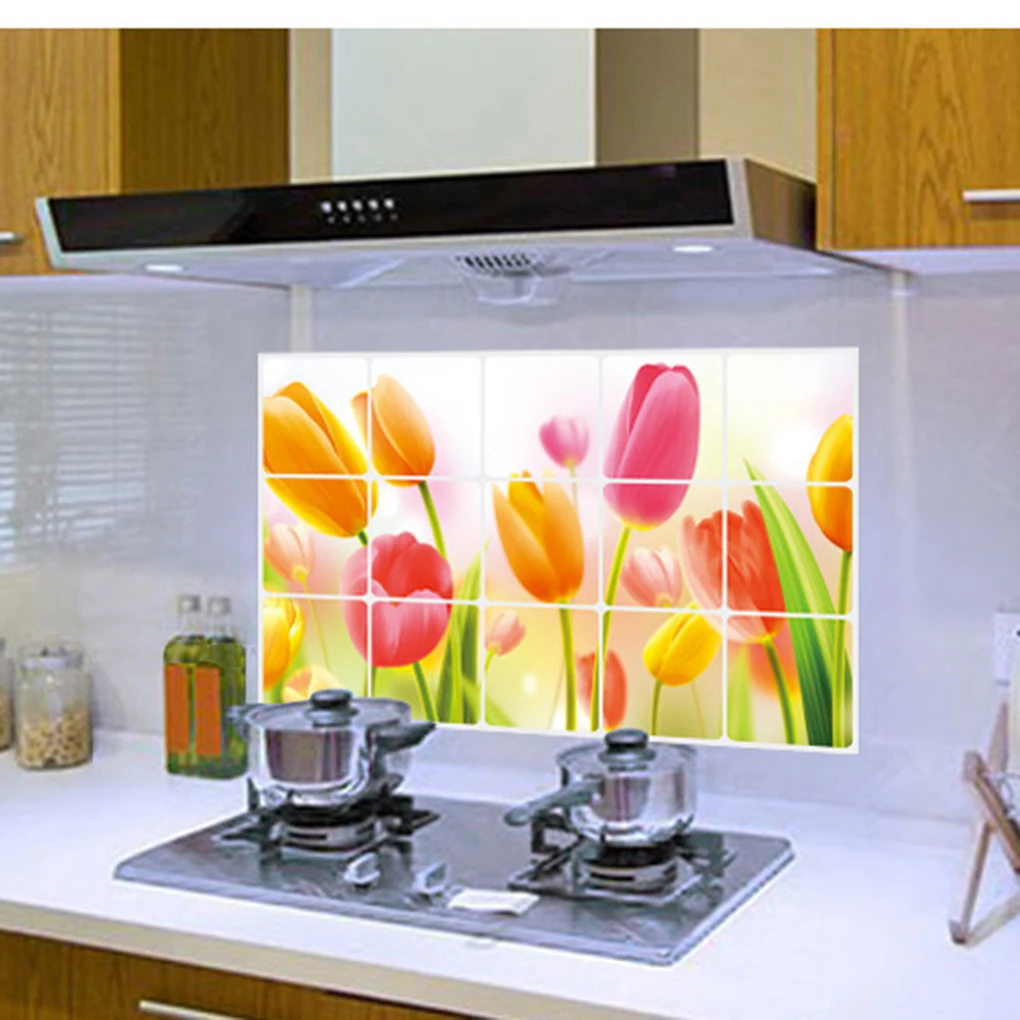 Kitchen Water Oil Proof Sticker Papers Decals Practical Kitchen Wall Aluminum Sticker