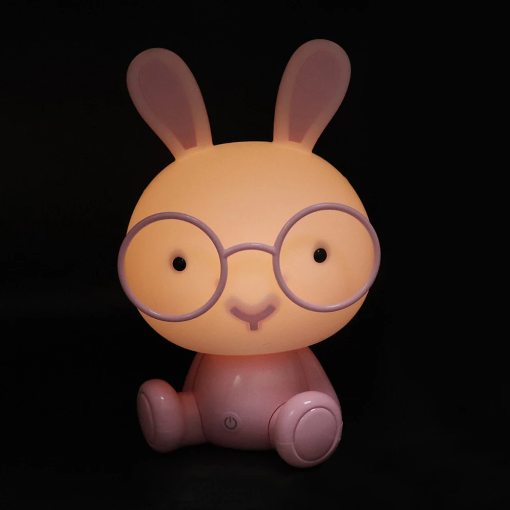 

H30 cm Rabbit Cartoon Pets LED Table Lamps Baby Bedroom Night Light PVC Plastic Sleep Kid Bulb Lamp for Christmas Children Gift