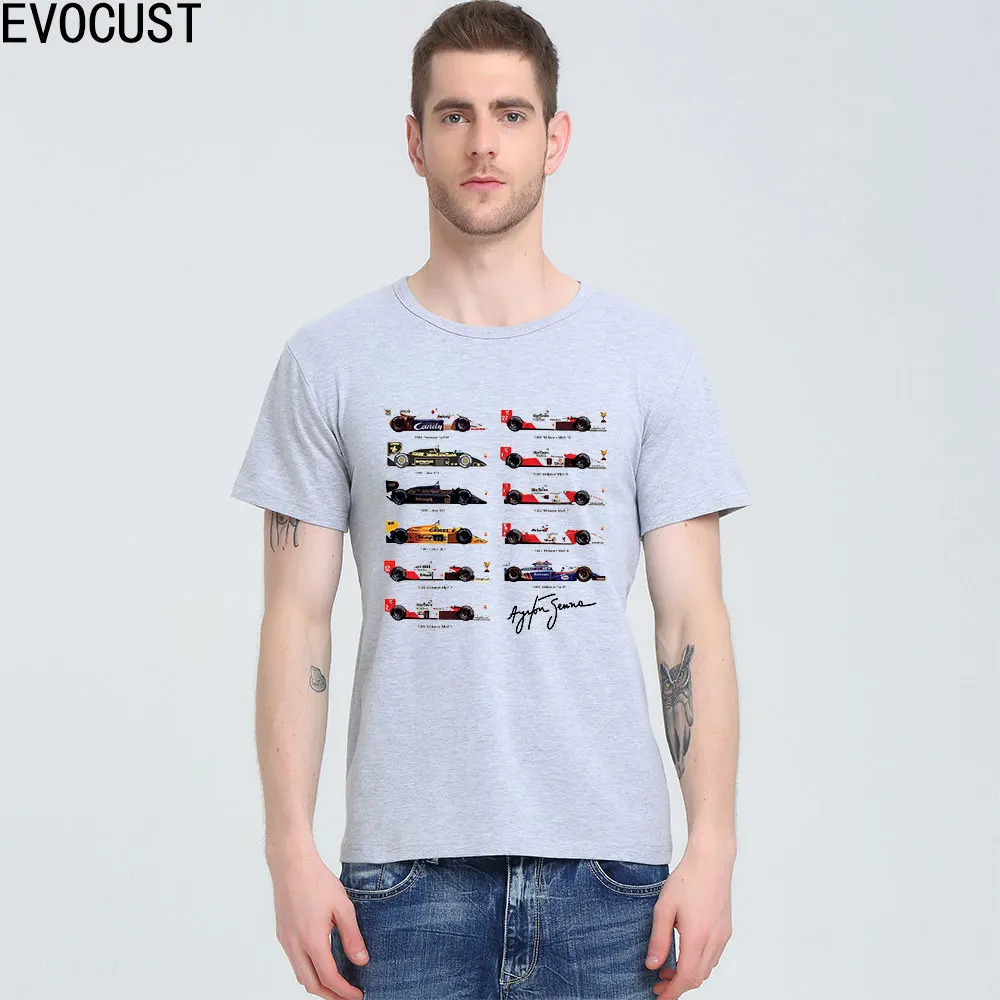 Мужская футболка All F1 Ayrton Senna sennacar хлопковая из лайкры новый дизайн|designer mens t shirts|mens