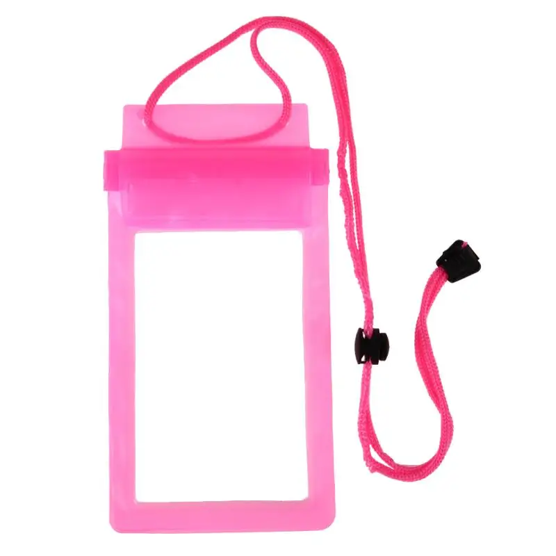 Сильный 3 Слои запечатывания Водонепроницаемый смарт-чехол для телефона для водных видов спорта для плавания с ремешком для мобильного телефона для iPhone Карманный чехол - Цвет: Розовый цвет