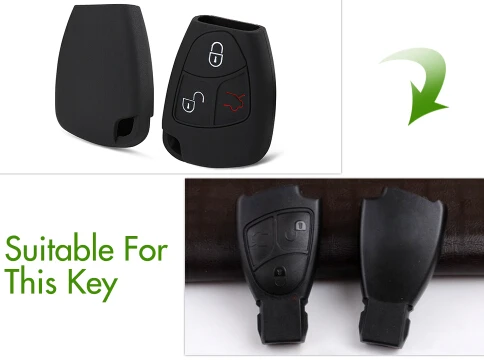 3 кнопки силиконовый чехол для ключа Fob сумка MERCEDES BENZ W203 W211 CLK C180 A B C CL E GL ML SLK КЛАСС