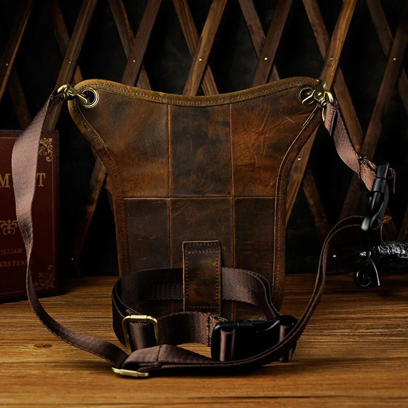 Мужская сумка-мессенджер из натуральной кожи Crazy Horse, сумка на плечо для путешествий, езды на мотоцикле, поясная сумка, облегающая бедра
