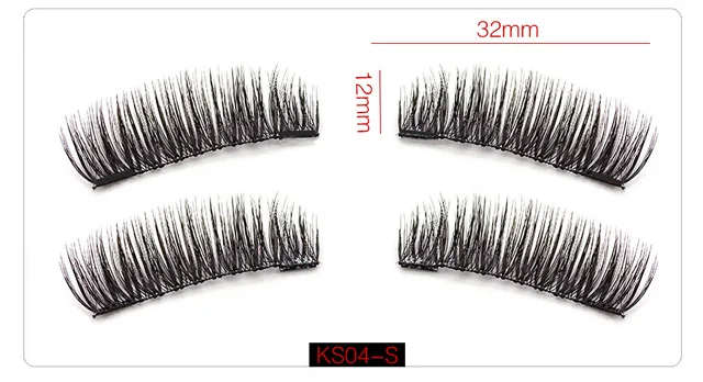 0,2 мм Магнитные ресницы 6D магнитные накладные ресницы 4 шт/1 пара пышные Накладные ресницы с 2 шт. Magnet-KS01-S