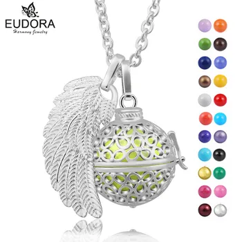 

Eudora Angel Wing Harmony Charm Pendant Locket Cage With Angel Caller Chime Ball Floating Locket Pregnancy Women Baby Jewelry