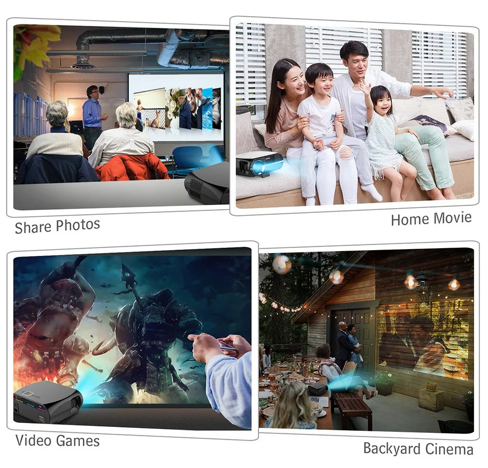 Exquizon GP100 Projector Support Full HD Set in Android 6.0.1 WIFI Bluetooth 1280800 3200 Lumens Beamer LED TV home theater (11)