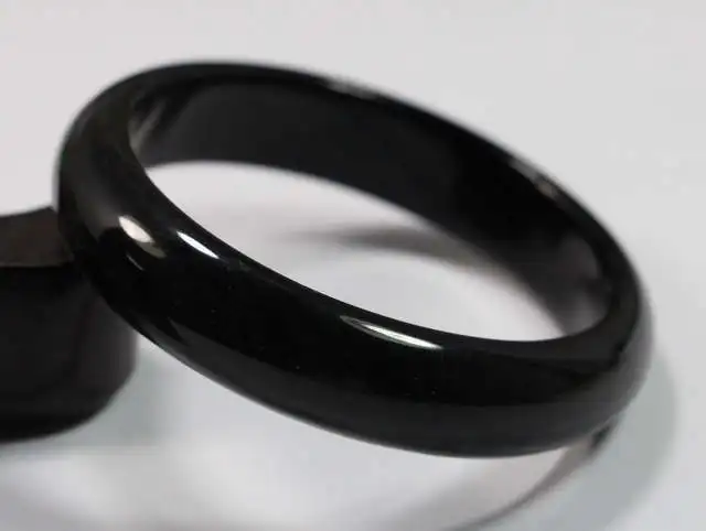 

VERY FINE RARE NATURAL BLACK JADEITE JADE BRACELET BANGLE 60MM a 5.19