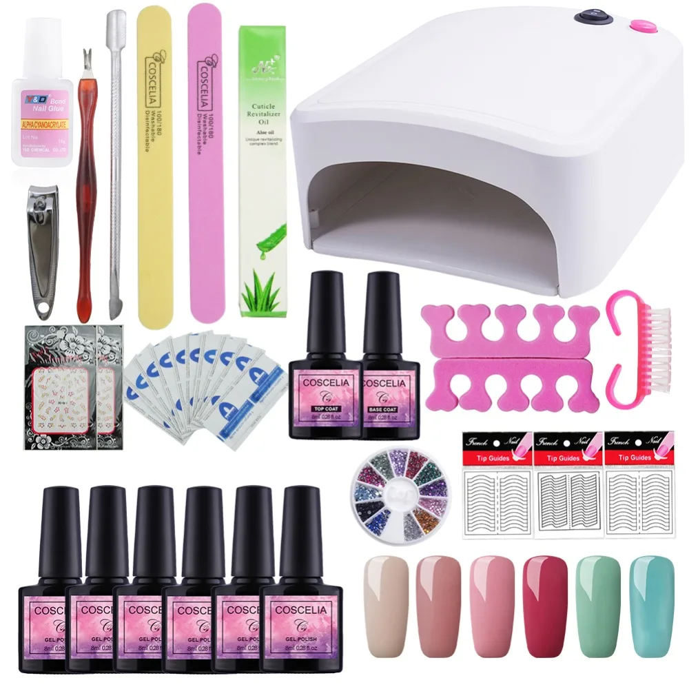 

Manicure Set Of Tools Nail Set Kit 36W UV Led Lamp UV Gel Nail Polish Art Tools Nail Set Kit Brush For Manicure Nails Stickers