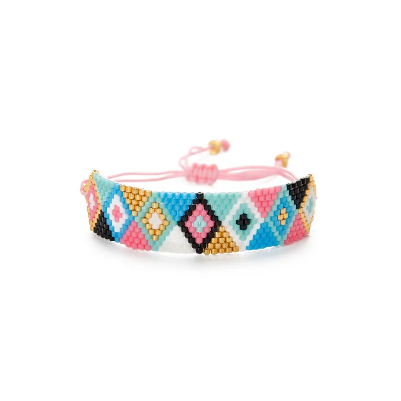 

SHINUSBOHO Geometric MIYUKI Bead Cuff Bracelets Bangles for Women Triangle Tassel Pulseira Men Bracelet Jewelry Friendship Gift