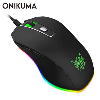 

ONIKUMA USB Wired Gaming Mouse Silent Click 6 Buttons 3000DPI Optical Computer Mouse Mute Game Mice for Laptop Notebook PC Gamer