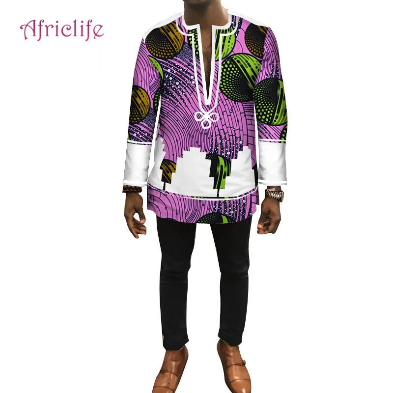 Африканская мужская одежда Дашики Африканский Базен Riche мужская верхняя одежда Лоскутные рубашки одежда на заказ рубашка с принтом для мужчин WYN448