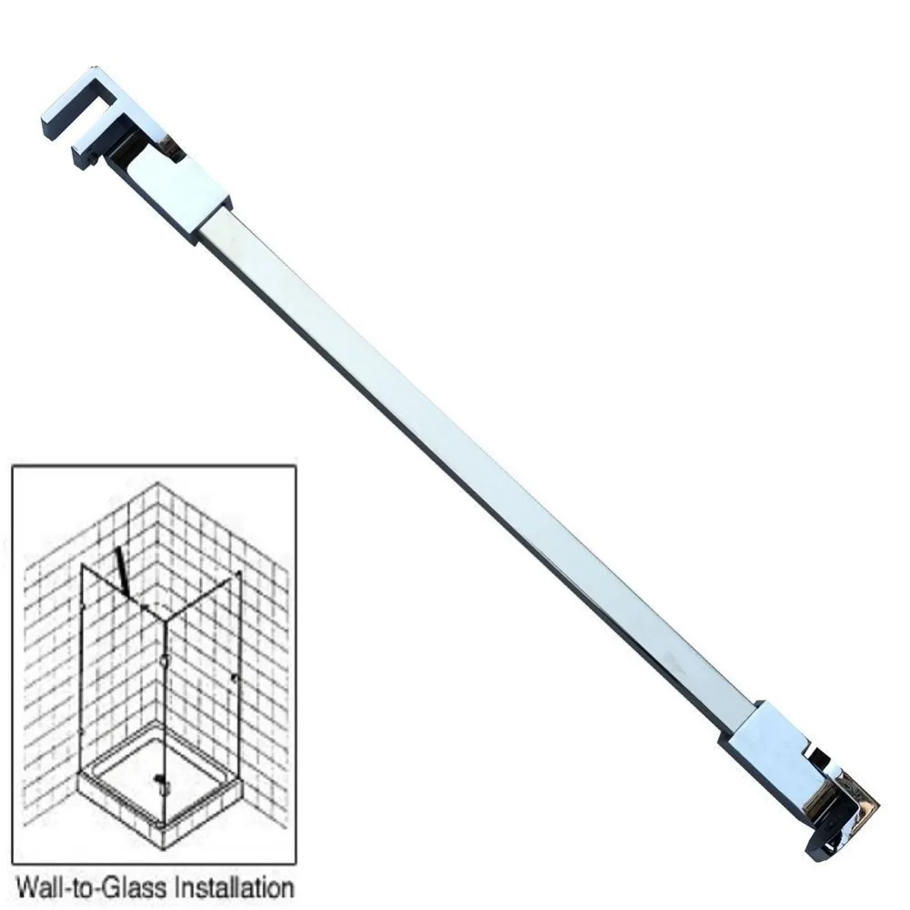 Хромированная бескаркасная душевая дверь фиксированная стеновая панель настенное стекло, стекло-стекло опорная штанга Зажим для 1/" до 3/8" 10 мм толстое стекло