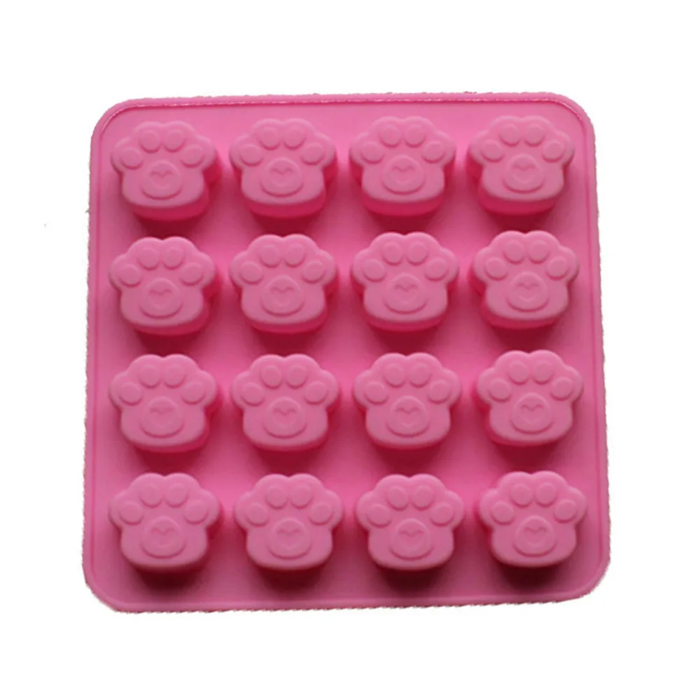 

Cat paw print silicone biscuit kitchen tool cake shop cake candy chocolate mold soap ice cube mold #4M15