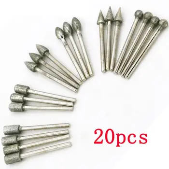 

20/pcs 6X3mm Diamond Rotary Tool Sintered Diamond Burs Abrasive Grinding Head Accessories Diamond Bits