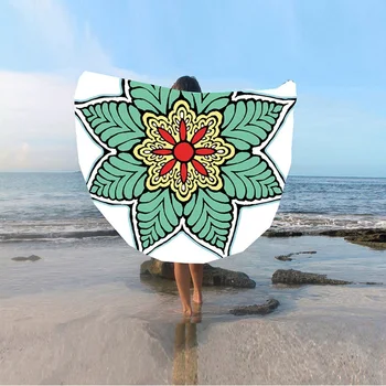 

Spot European and American new round beach towel sunscreen digital printed beach towel st06-2