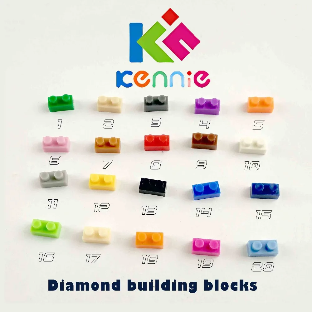 6000 шт./лот Kennie mini NO.3023 объемные цветные детали кирпичи 1x2 частицы классические
