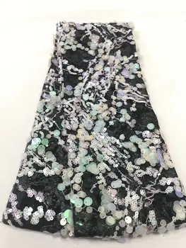 

Nigerian French Lace Fabric S-5222 special embroidered Tulle Net French Mesh Lace fabric