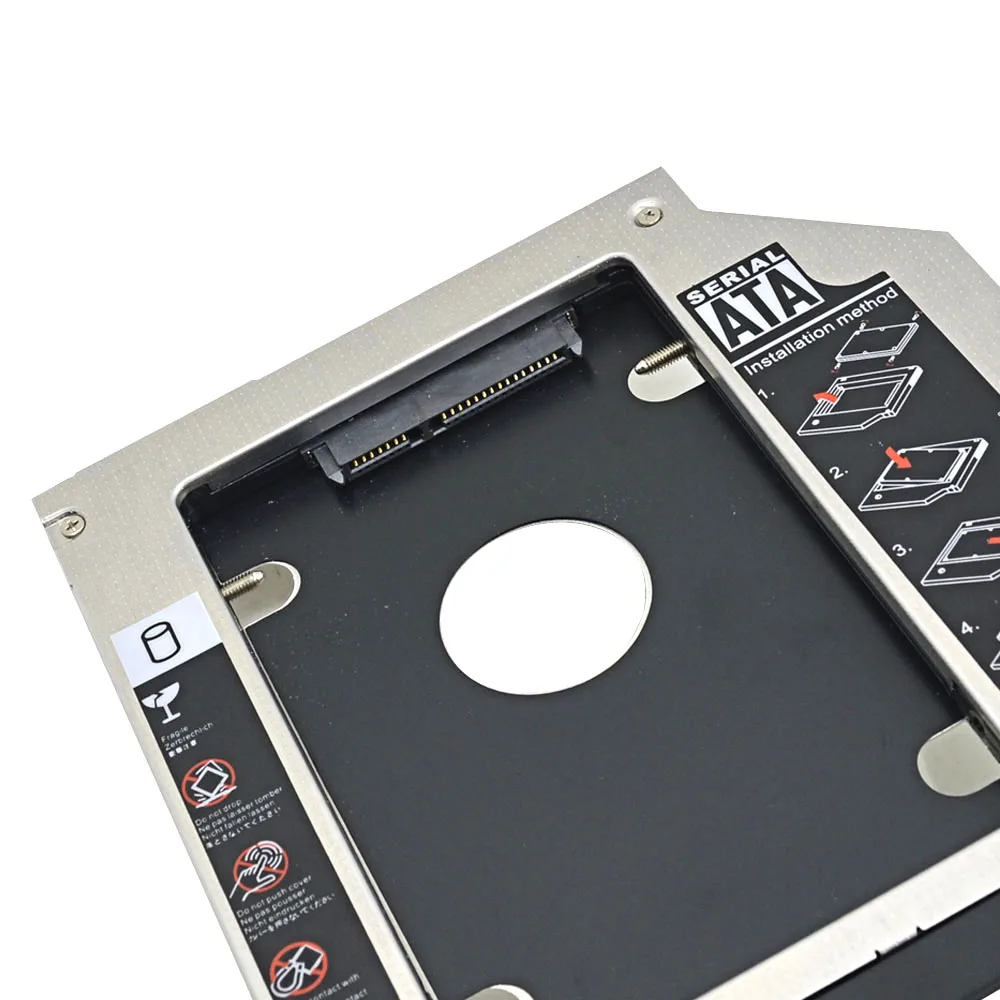 TISHRIC алюминиевый 2-ой HDD Caddy 9,5 мм SATA 3,0 2," SSD HDD адаптер для Dell Latitude E6320 E6420 E6520 E6330 E6430 E6530 optibay