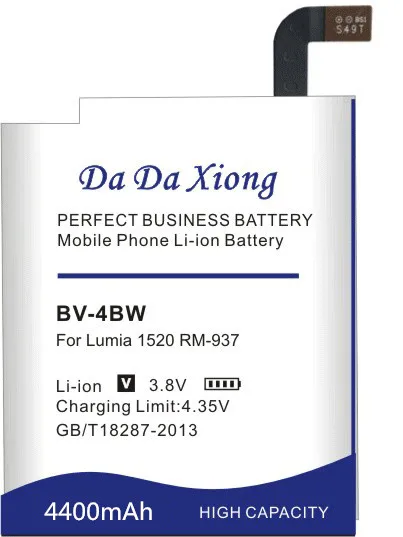 Da Xiong 4400 мАч BV4BW BV-4BW аккумулятор для Nokia Lumia 1520 MARS Phablet RM-937 Bea Lumia1520