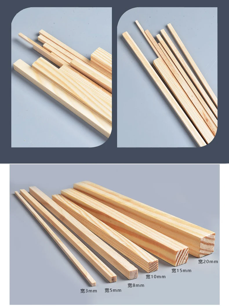 5 шт./компл. сосна площадь полоски для DIY Лаборатории песок стол Модель деревянном квадратном стержень