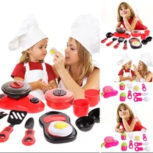 Один набор игрушечная кухня с посудой Дети DIY Красота пластиковые Кухонные игрушки ролевые игры набор детские развивающие игрушки красный розовый