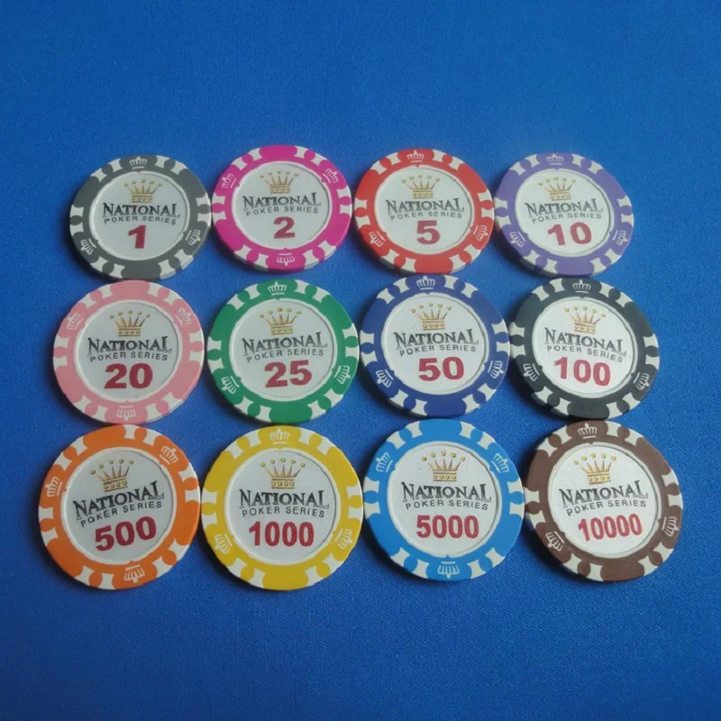 Оптовая продажа 20 шт./лот чипсы Crown National для покера Техасские покерные глина +