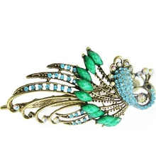 Bittb Стразы бирюзовые шпильки-Павлины заколки для волос Инструменты для укладки и аксессуары винтажные ободок для волос с украшением в виде пера павлина