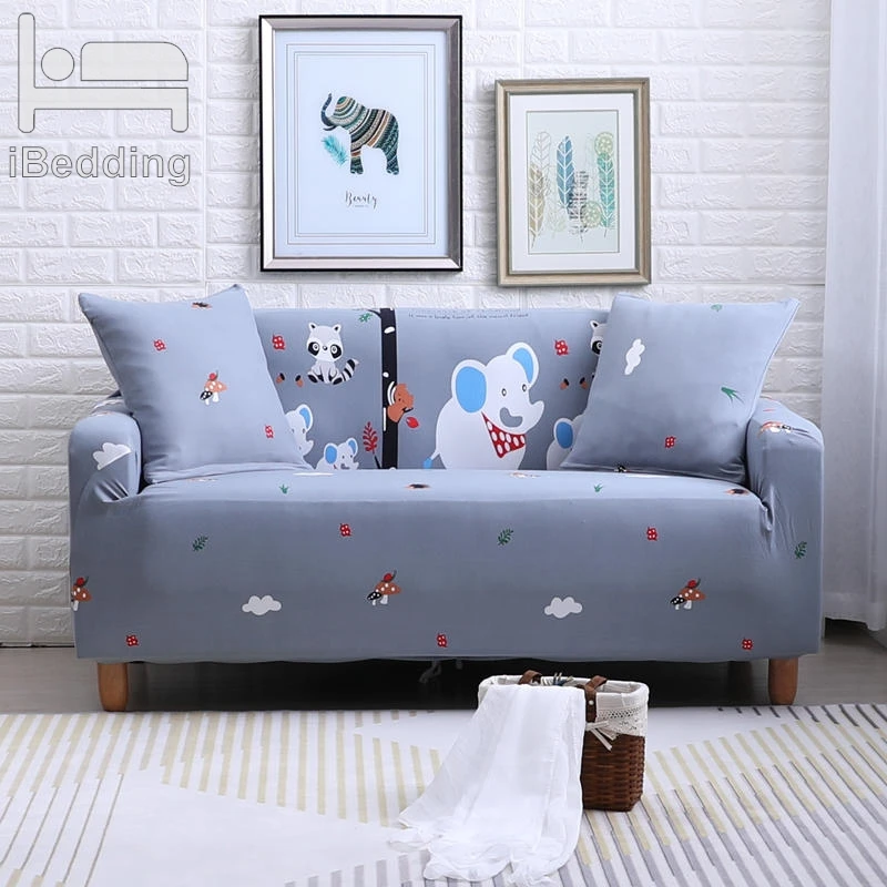 

Elephant Animal Stretch Elastic Sofa Cover for Living Room Protector Couch Covers Sectional L Shape Sofacover 1/2/3/4 Seater