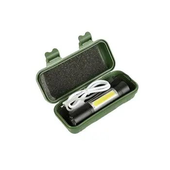 

AKDSteel Portable XPE+COB LED Flashlight USB Charging Inspection Lamp Strong Light Torch with Build-in Battery Outdoor Use zk20