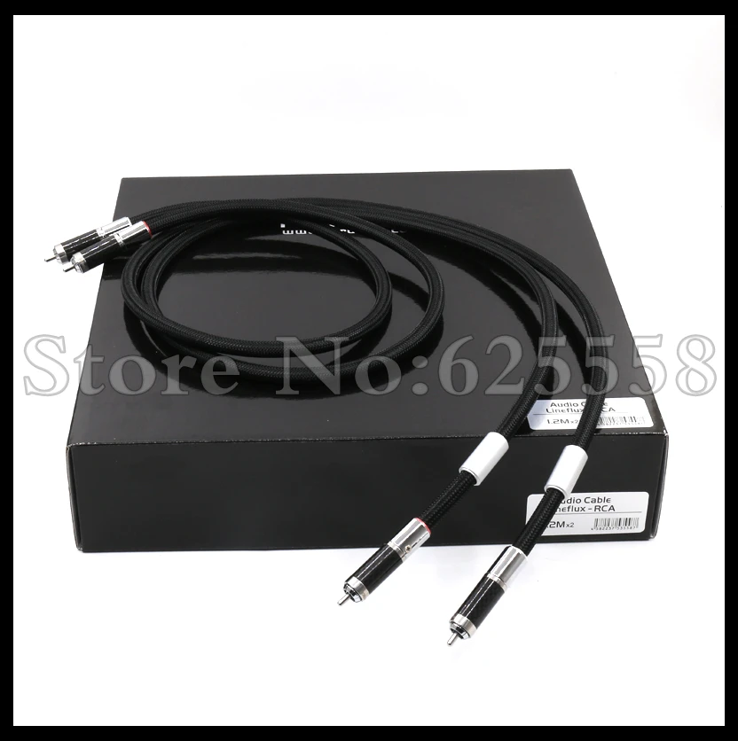 2M/pair Lineflux (RCA) Flux Series audio RCA Cables with carbon fiber Rhodium plated RCA cable for HIFI Audio