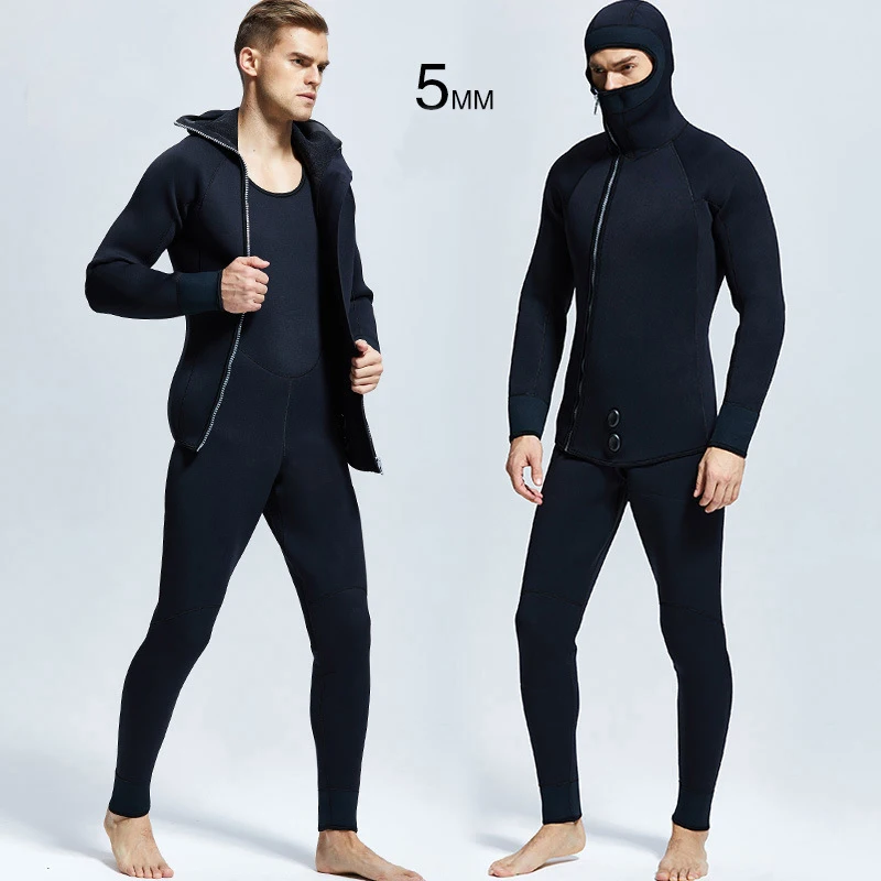 Men 5MM two piece diving suit with split body keep warm and defend cold