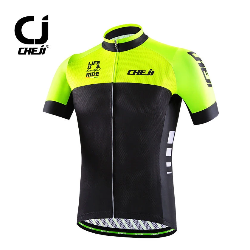 CHEJI Men's Bike Clothes Top Reflective MTB Biking Cycling Jersey Shirts S-XXXL 
